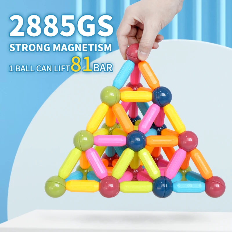 Kid Magnet Toys Blocks for Kids Magnetic Sticks and Balls Toy Educational Sets Magic Magnetic Building Blocks Game Fidget Toy