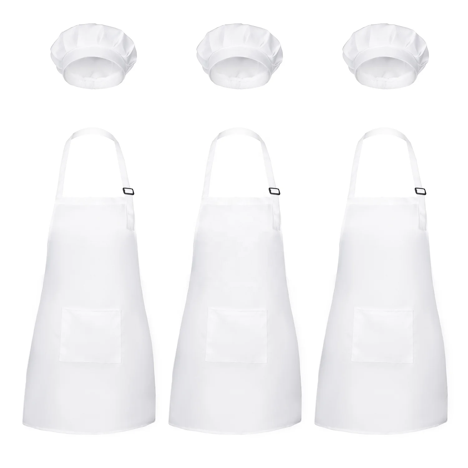 Wholesale Sublimation Kids Apron And Chef Hat Painting Custom Logo Kitchen Kids Apron Set