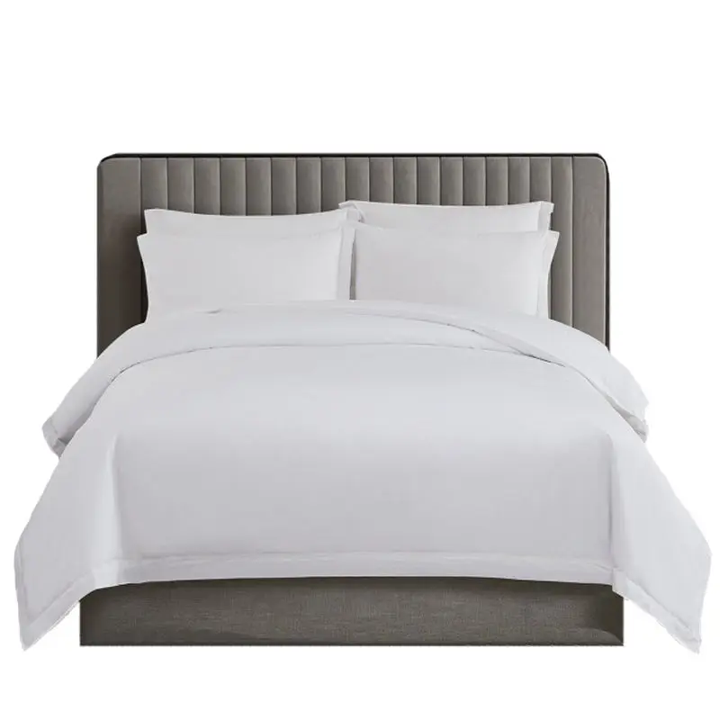Hotel bedSheets sets 100 Cotton 7-piece White Wholesale Solid Color cotton Bed sheet Bedding Set