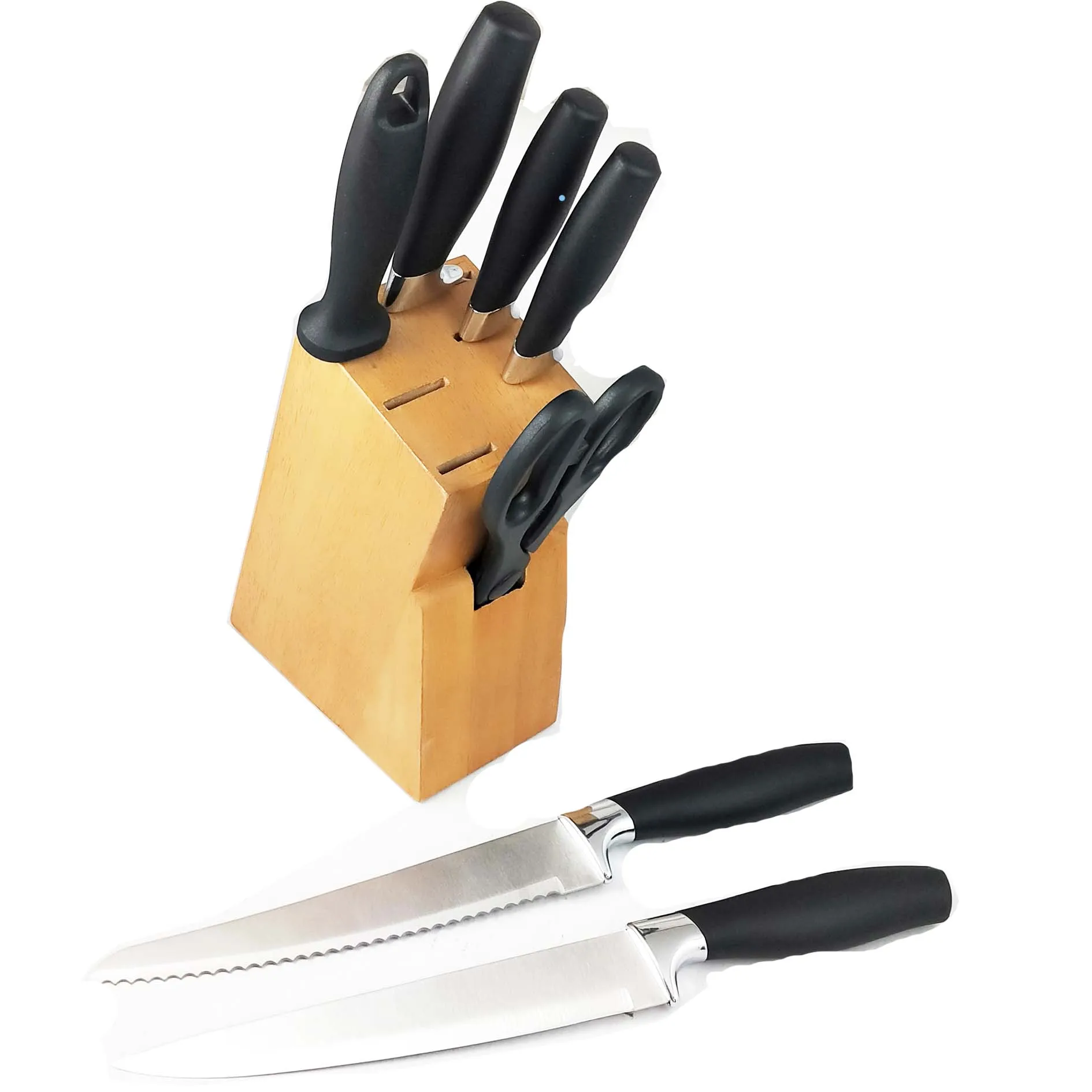 Professional Master Cooking Kitchen Knife Set With Wooden Block Stainless Steel Knife Set