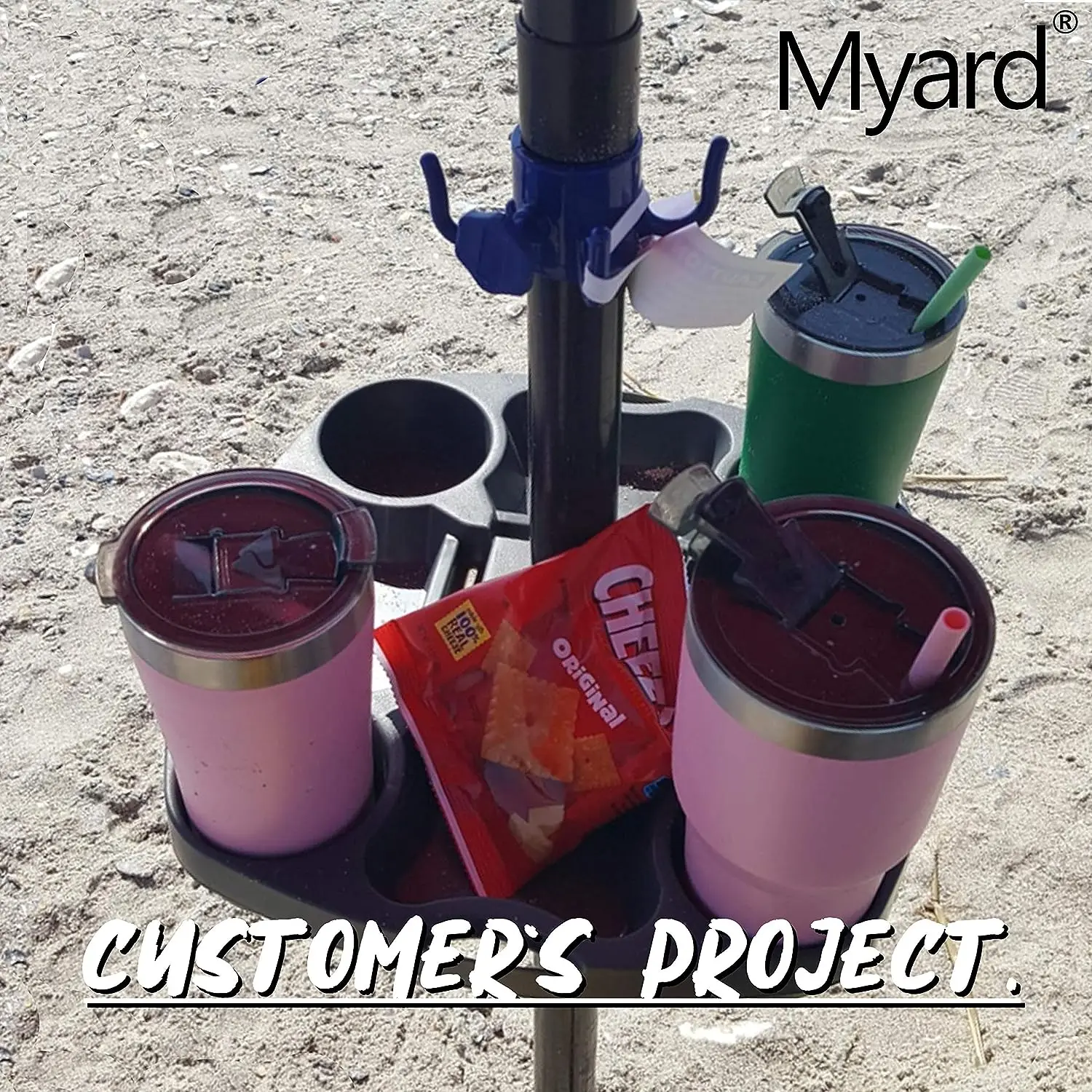 Recommend Durable In Weather Versatile Umbrella Tray Holds Drinks Snacks Phones And More