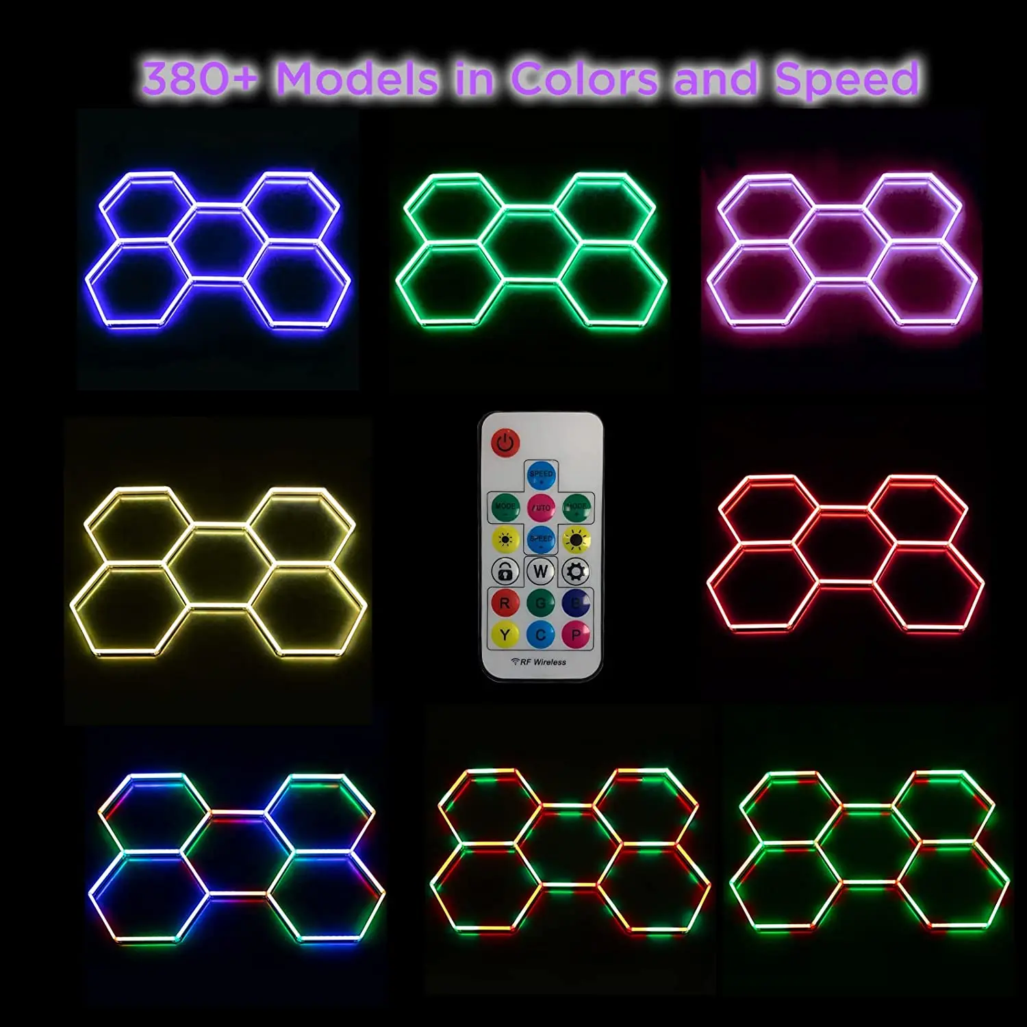 High Quality Hexagonal Showroom Bar Decor Rgb Colorful Led Lighting