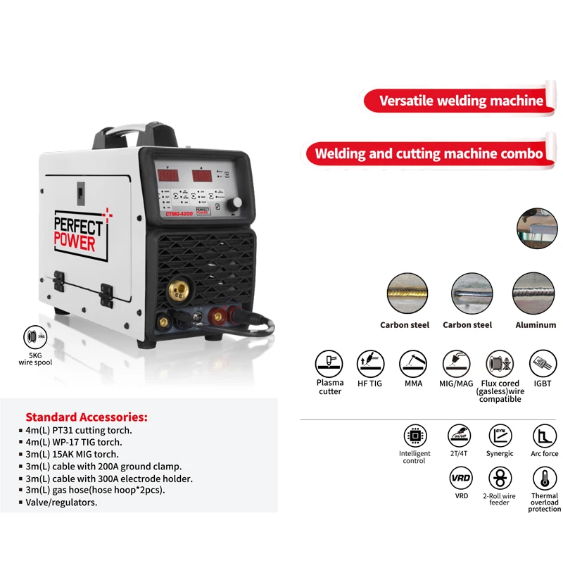 200a welding machine 5 in 1 plasma cutter mig tig mma welding machine portable mig welder 220v soldadora inverter