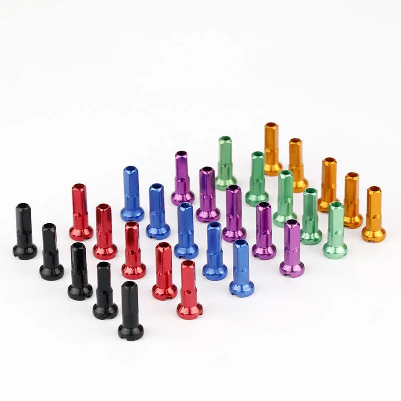 7075 Aluminum Alloy Bicycle Spoke Nipples 14G 2mm Diameter MTB Road Bike Bicycle Wheel Caps Colorful Bike Spoke Nipple Protector