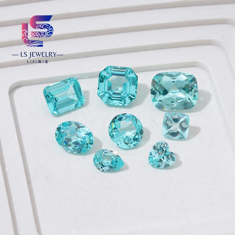 Colorful Lab Grown Gemstone Colombian Zambian Emerald Asscher Cut 1 Carat 2 Carat Lab Grown Sapphire Ruby Pink Gemstone