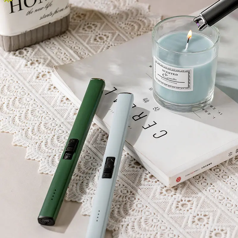 Minimalist luxury charging electric rechargeable plasma arc usb c aromatherapy candle bbq kitchen stove camping firework lighter