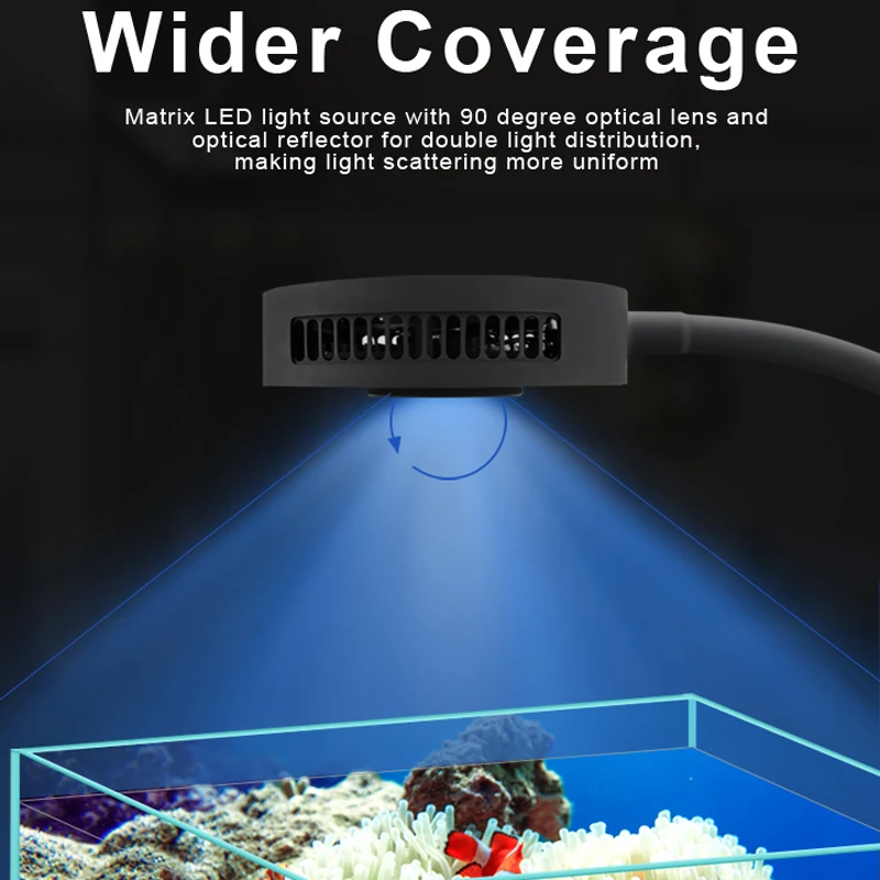 Aqua knight V2 3 channels manual dimmable timer 36W reef light with flexible arm