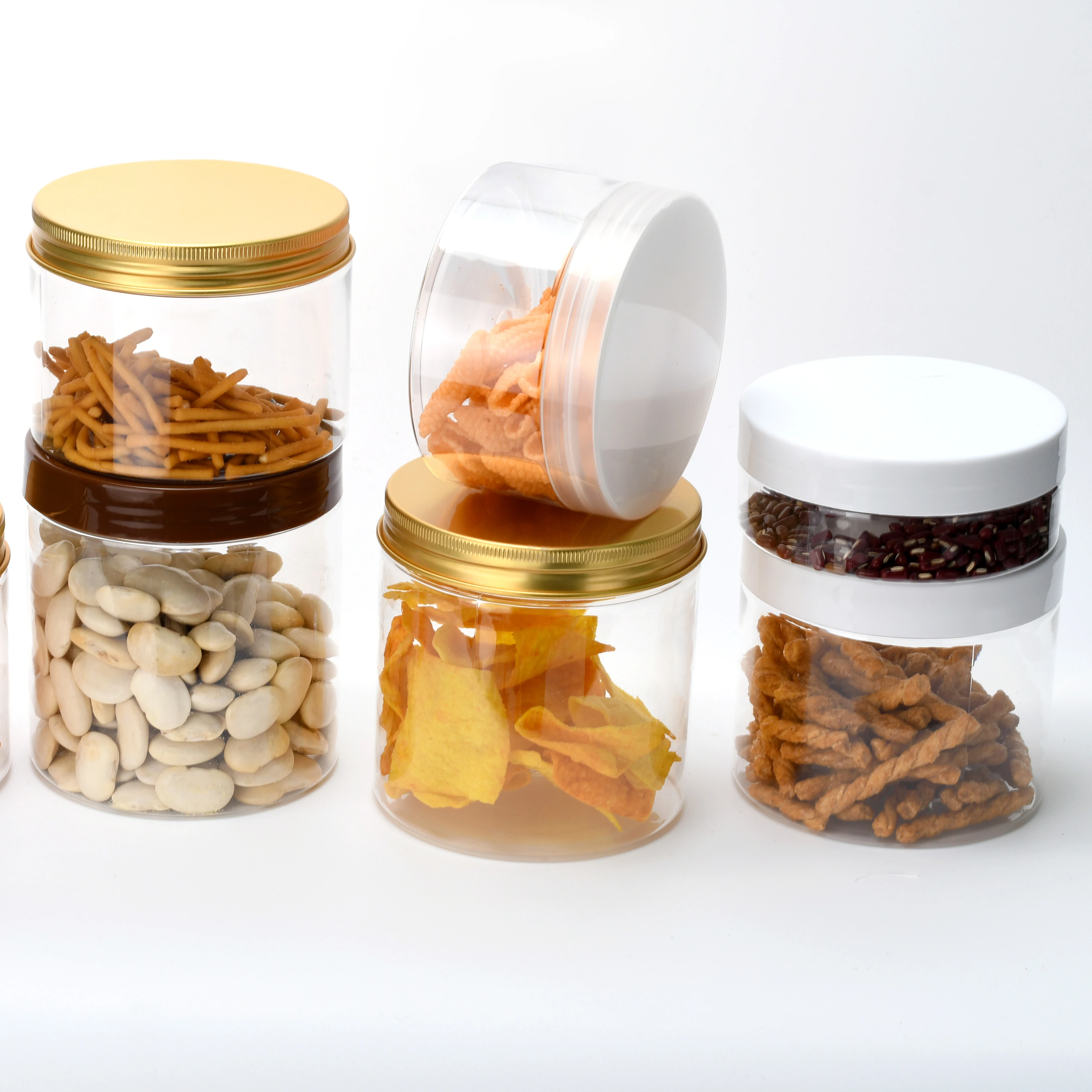 High Quality 150ML 200ML 1000ML Cosmetics Eye Cream Face Cream Bottles Clear Amber Wide Mouth PET Plastic Jars With Lids