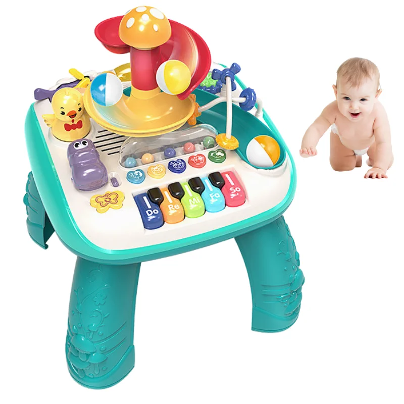 baby learning table activity desk bead maze baby musical toy piano early education toys for toddler with music
