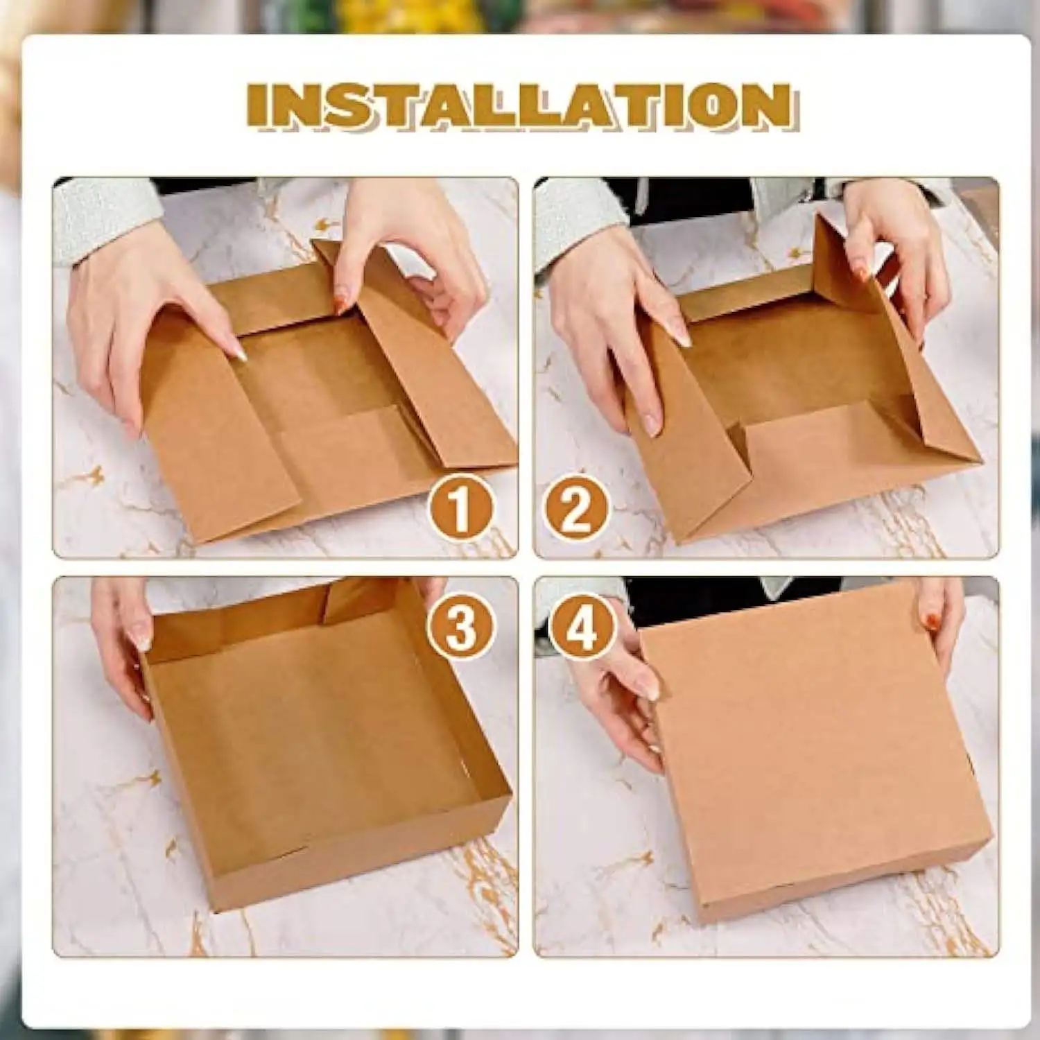 Kraft Paper Food Tray and Containers Brown Holders with Greaseproof Food Wrapping Paper For  Fast Food