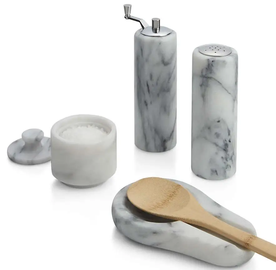 Natural marble spoon heat insulation pad rice soup spoon heat insulation seat wooden spoon seat holder household for kitchen