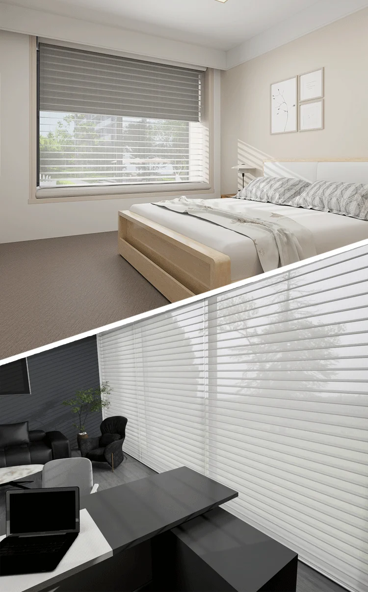 Custom Day Night Living Room Electric Remote Control Blackout Motorised Double Dual Roller Shades Blinds