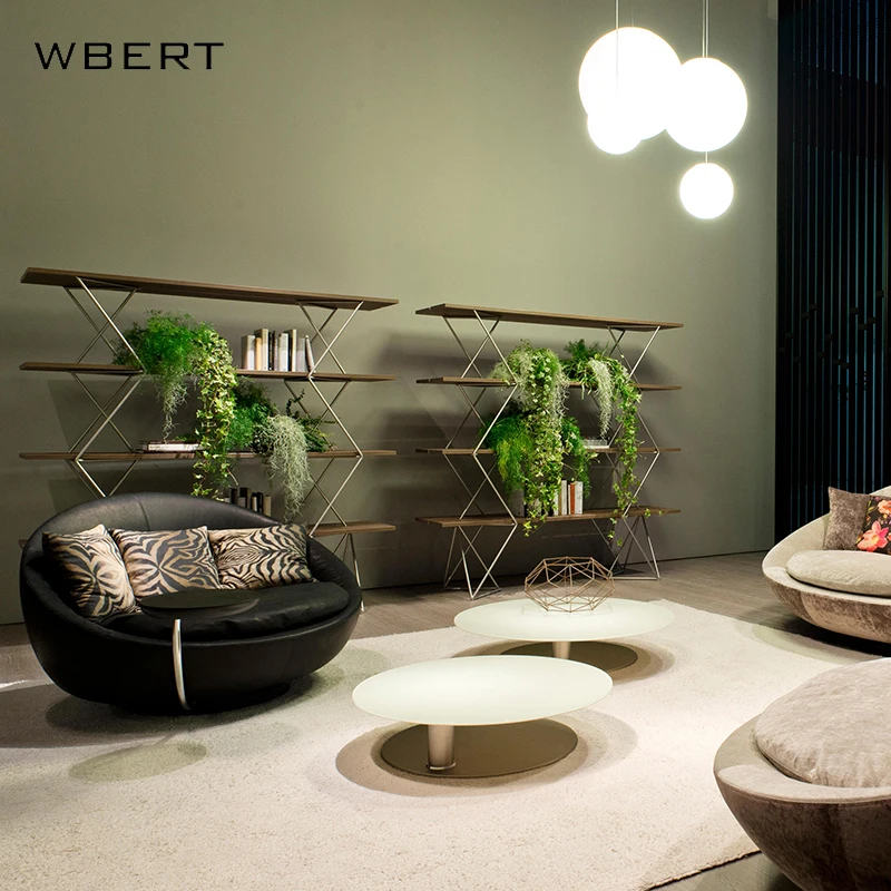 WBERT Designer Single Double Lazy Sofa Creative Arc Rotating with Light Luxury Small Family Living Room Dining Balcony Leisure