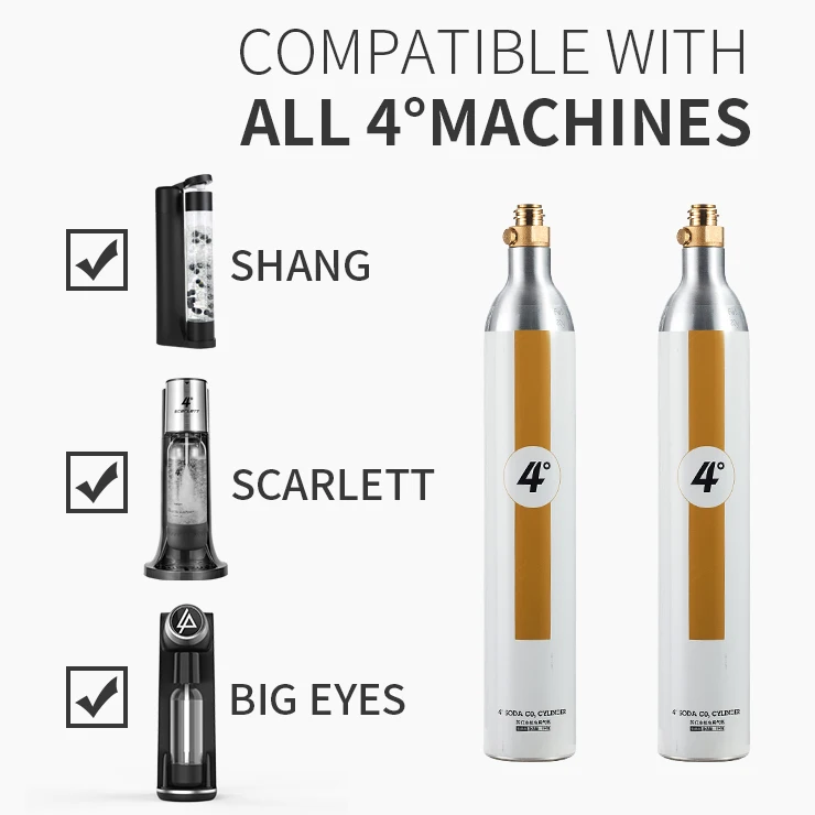 
Refillable Gas Bottle 0.6 L Co2 Tank sodamaker 360g Co2 gas Cylinder For Vending Machine Soda Water Maker 