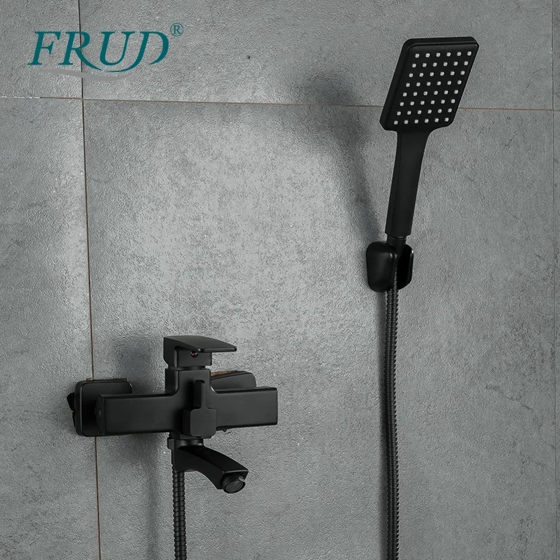 Cheap single handle brass bath shower mixer taps faucet wall mounted bathtub faucet rain shower R32152