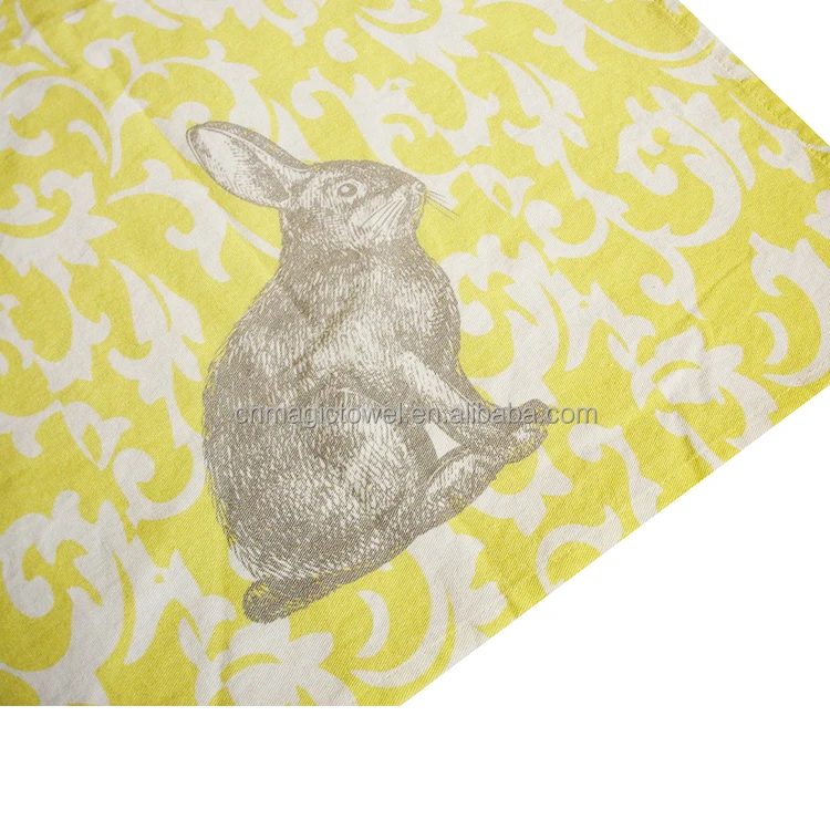 Small MOQ cheap price Custom full color printed stand white hand towel 100% cotton classic kitchen tea towel easter dish towel