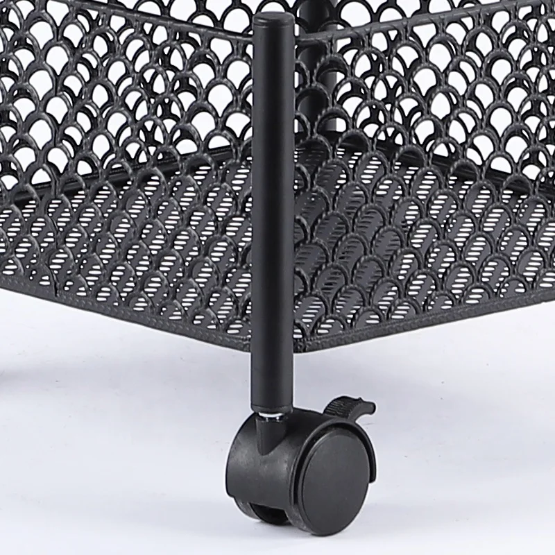 Household  Multilayer Floor Square Rotating Rack Kitchen 4-tier Vegetable Organizer Trolley For Home