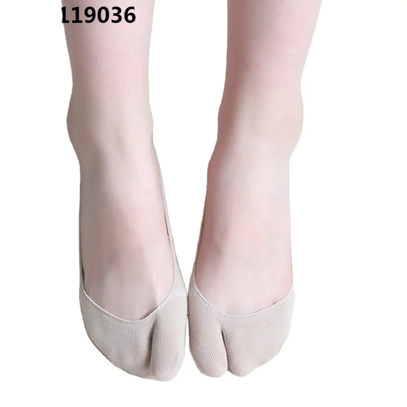 Прямая продажа с фабрики, оптовая продажа, удобные женские милые Нескользящие носки-лодочки с двумя пальцами, не спадают