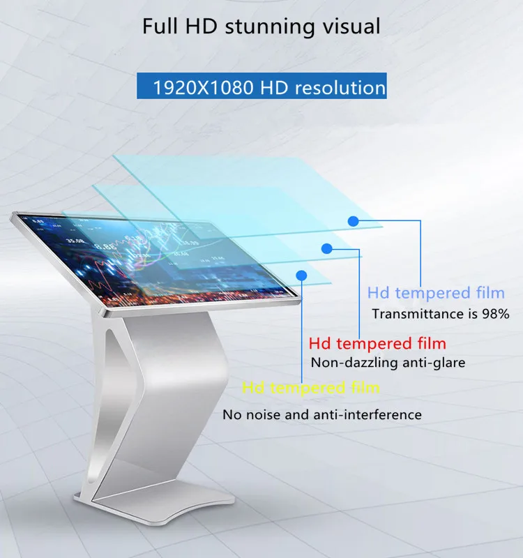 All-In-One 49-Inch Interactive Digital Capacitive Touch Kiosk Android LCD Advertising Screen Media Retail Store Education