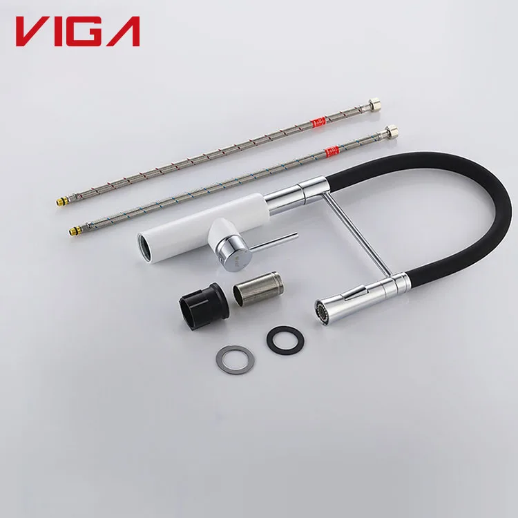 Top Quality CUPC Certificate Sanitary Ware Silicon Elbow Hose Pull Down Kitchen Mixer Tap Faucet