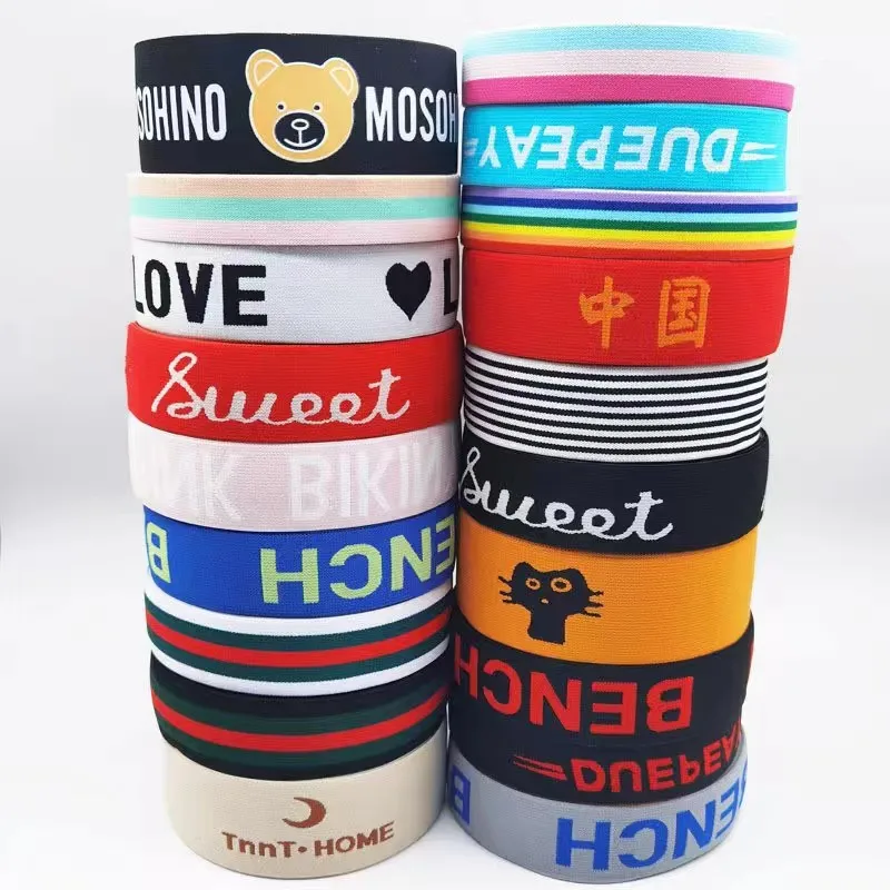 Custom Polyester 10mm-80mm Knitting Elastic Tape Elastic Band for Waistband