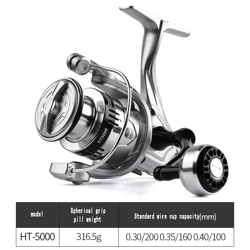 TAKUMI HT5000 Metal grip Spinning Wheel Cnc Metal Rocker Arm Long Throw Road Fishing Line Wheel Sea Fishing Rock Fishing Wheel