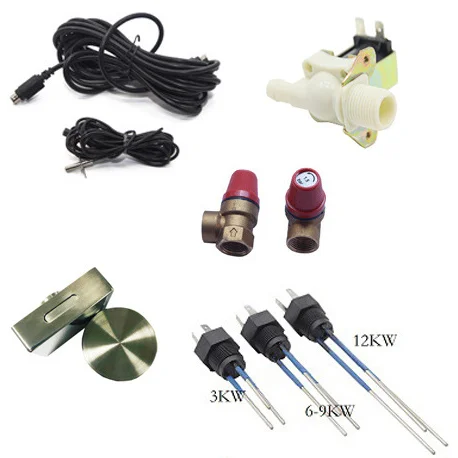 sauna steam engine circuit board electric heating tube temperature probe solenoid valve controller wet steam machine accessories