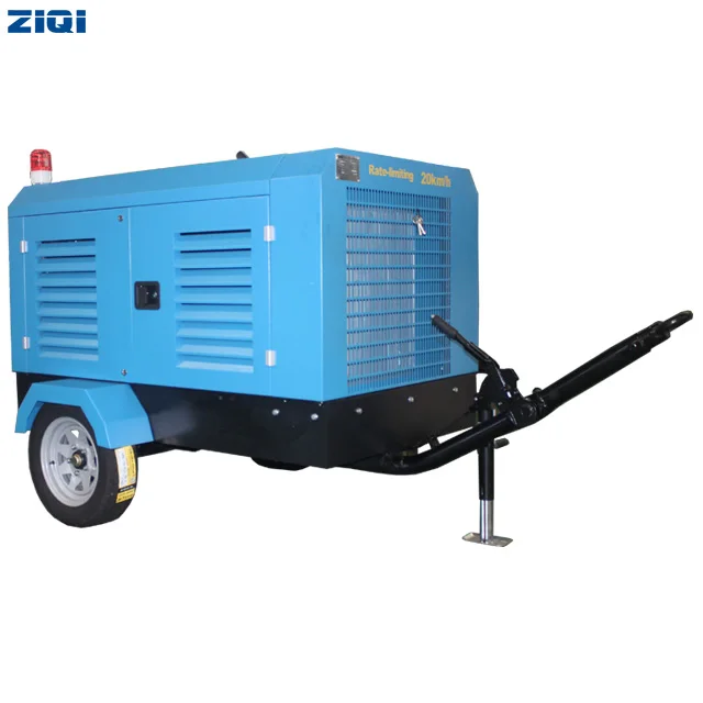 Factory Directly Sale Air-Compressor 185CFM 8bar Portable Diesel Driven Rotary Screw Air Compressor 7 Bar 8 Bar For Drilling Rig