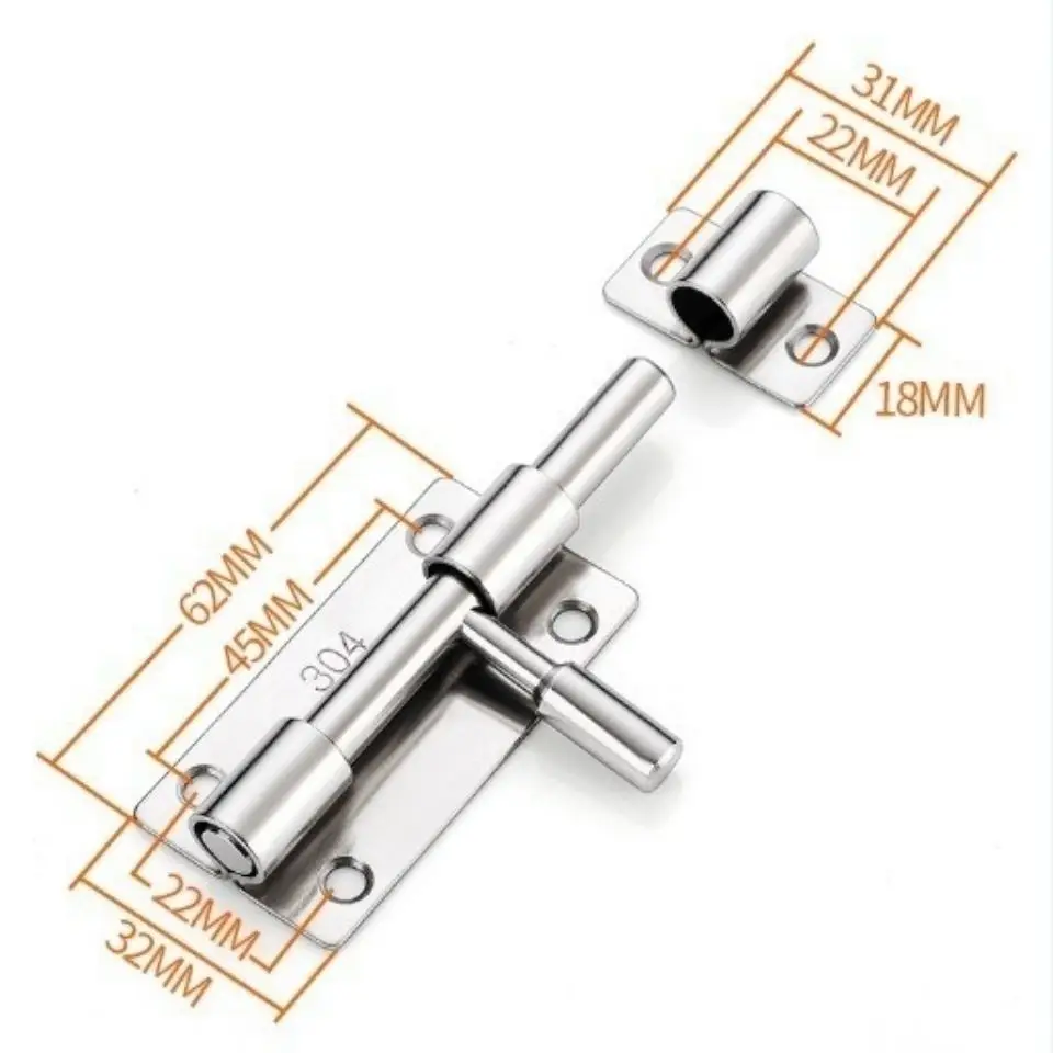 304 из нержавеющей стали деревянные двери и окна Противоугонный Болт замок, утолщенный открытый дверной болт для ванной комнаты