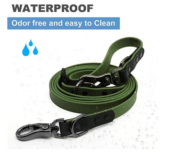 Durasoft Multifunctional Waterproof PVC Coated Nylon Adjustable Hands Free Pet Dog Leash Heavy Duty Snap Hooks Plastic Material