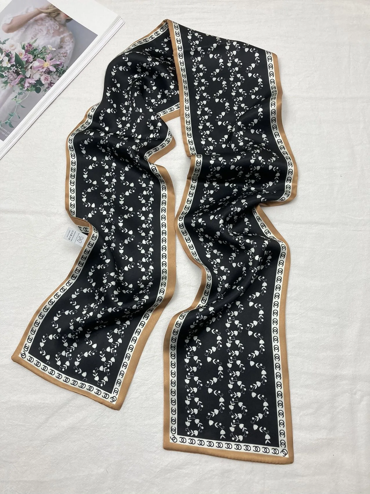 Длинный шелковый шарф, сумка, галстук, женский шейный узкий шарф, повязка на голову, шейный платок, лента, новинка 2022, Принт лошади