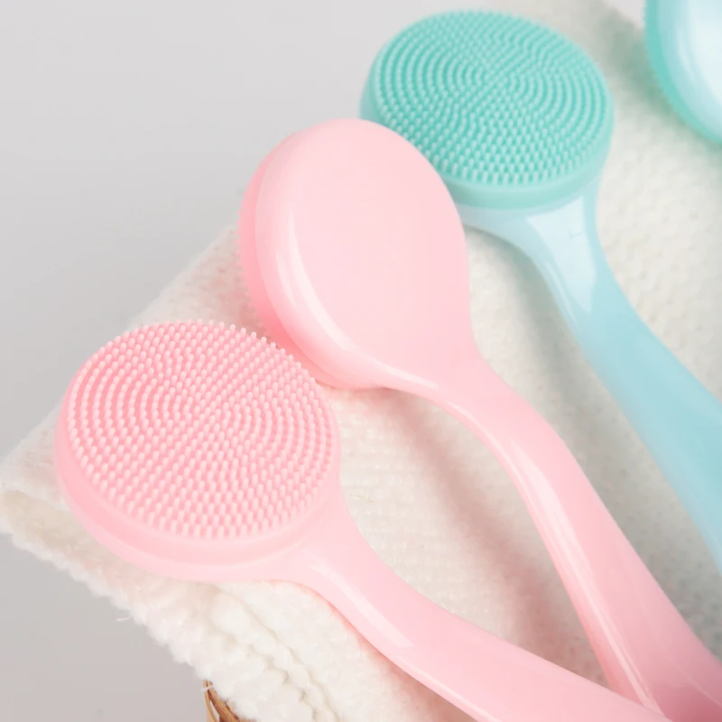 Handheld Massage Silicone Manual Facial Cleansing Brush Face Brushes for Cleansing and Exfoliating with plastic handle