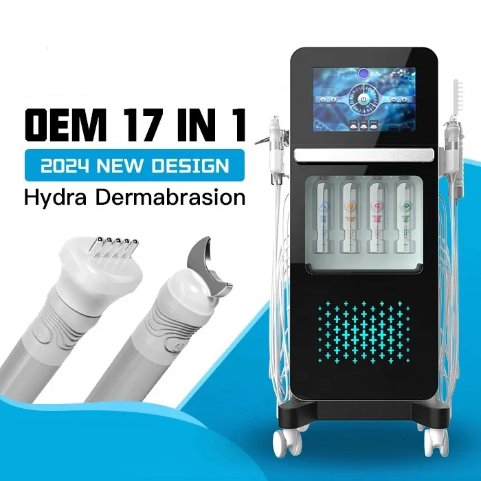 2024 Trend Newest 17 IN 1 Hydra Machine Dermabrasion Aqua Peel Facial Oxygen Jet Skin Clean Whiten Salon Hydro Equipment