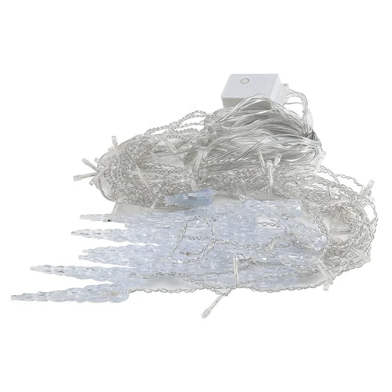 Ice Pick Window Curtain Roof Christmas Lights Icicle Fairy String Lights Outdoor Garland Home Party Garden Decoration