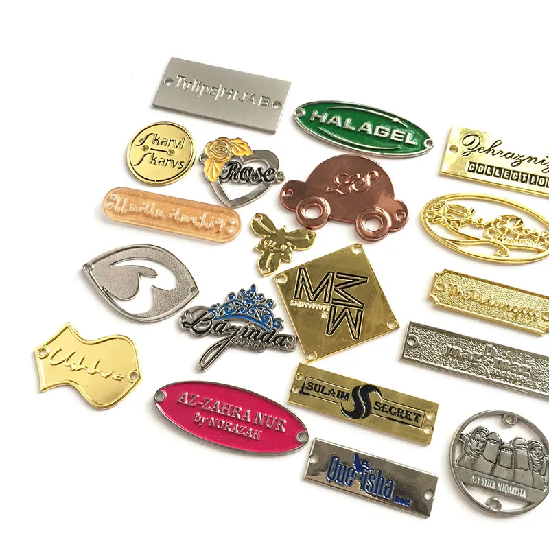 FREE SAMPLE Metal Labels Zinc Alloy Engraved Brand Logo Making Tags Custom Metal Badges for Clothes