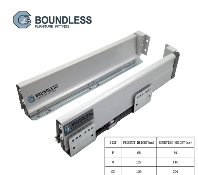 Kitchen cabinet hardware  Tandem box slide soft closing box slide