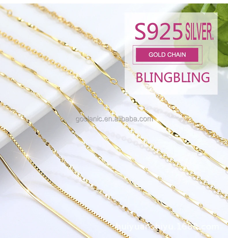best selling pure silver chains gold plating bare solid sterling silver rope chains necklace for men women pure 925 silver chain
