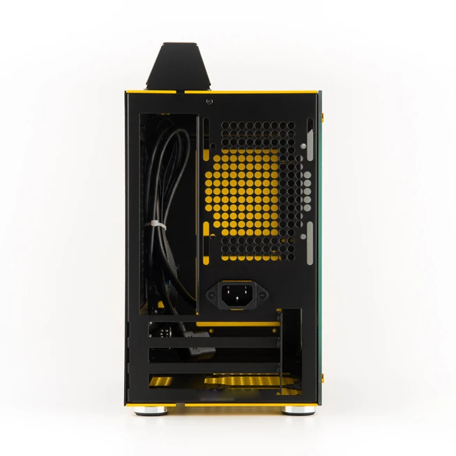 Желтые компьютерные Чехлы C24-маленький кубический сахар портативный боковой ход ITX Mini Desktop Custom Case Mini-ITX yours