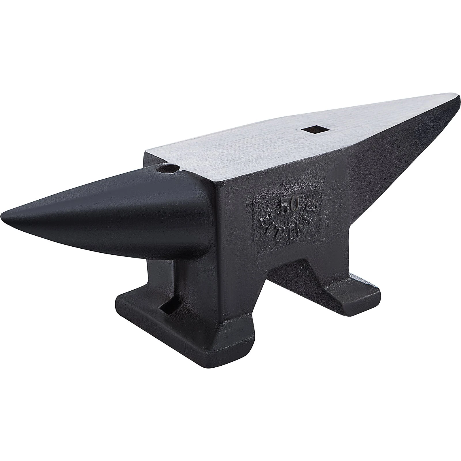 22 Lbs Single Horn Anvil With Large Counter Top Stable Base High Hardness Rugged Round Hole for Bending Hammering