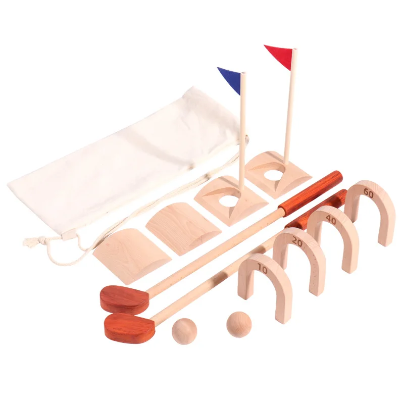 Kids Golf Set Mini Wooden Toddler Golf Set with Storage Bag for Kids Gifts Play Indoor Outdoor Games