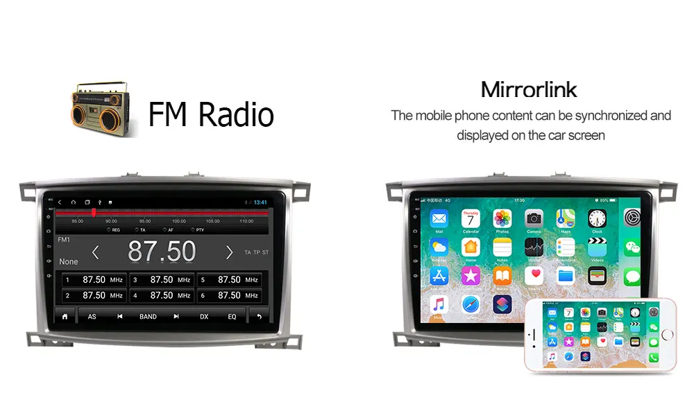 android10 Car multimedia player for Toyota Land cruiser 100 200 VXR car radio GPS navigation stereo LC100 for Lexus LX470 05-07