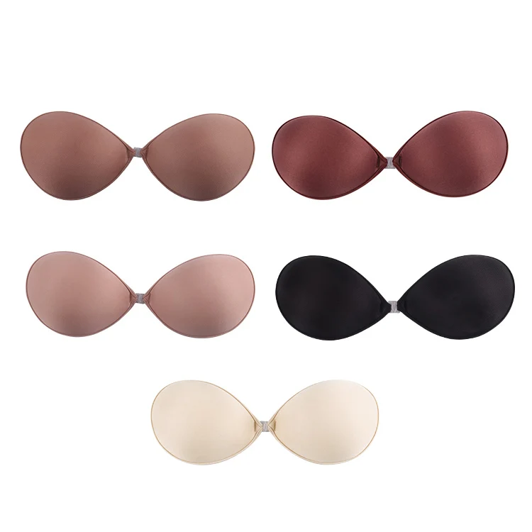 Trending Silicone Sticky Backless Strapless Nude Bra For Women Soft Push Up Padded Breathable