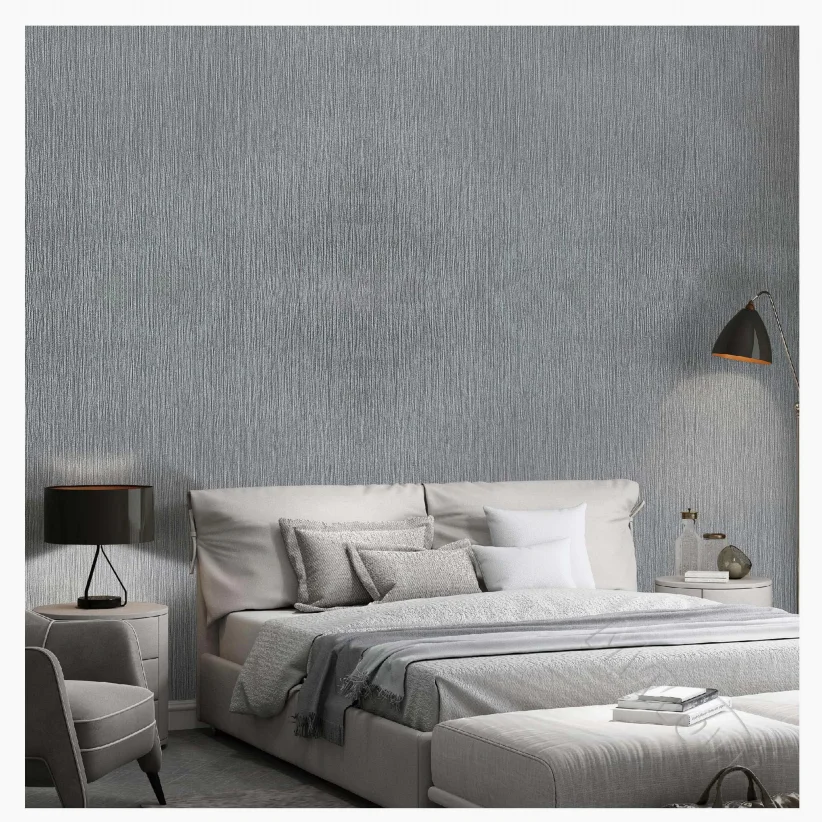 Nature Home Decoration Grass Cloth Woven Patterns White Textured Fabric Backed Vinyl Wallcovering