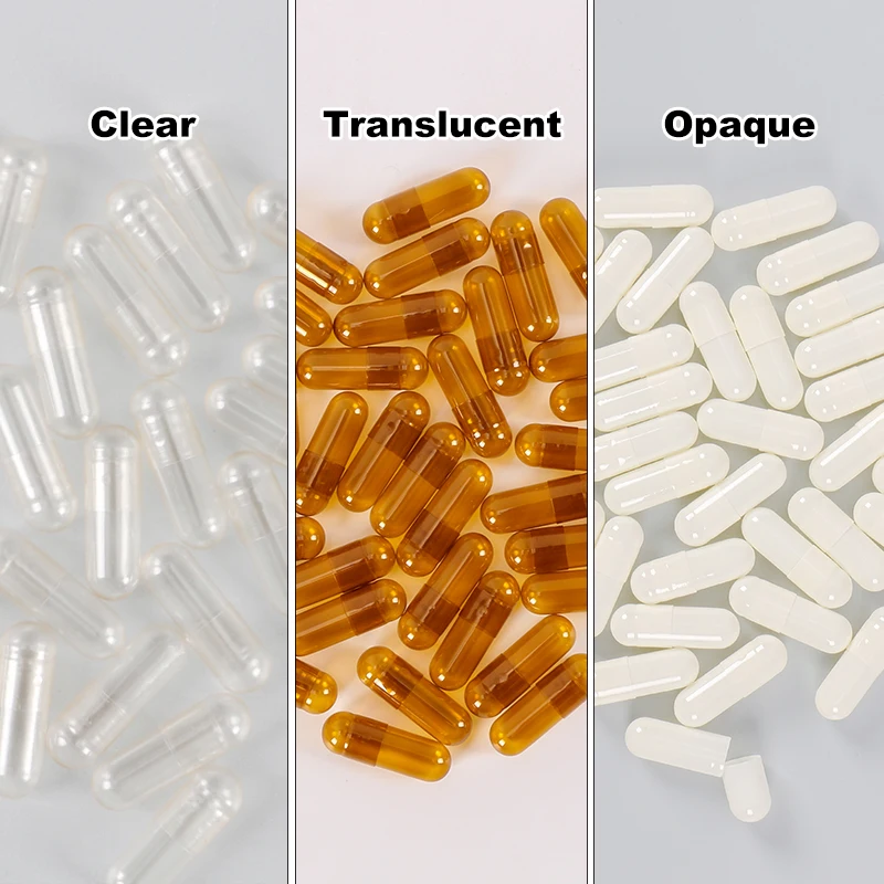 High-quality faster-dissolving hollow capsules fill capsule shells in various size colors