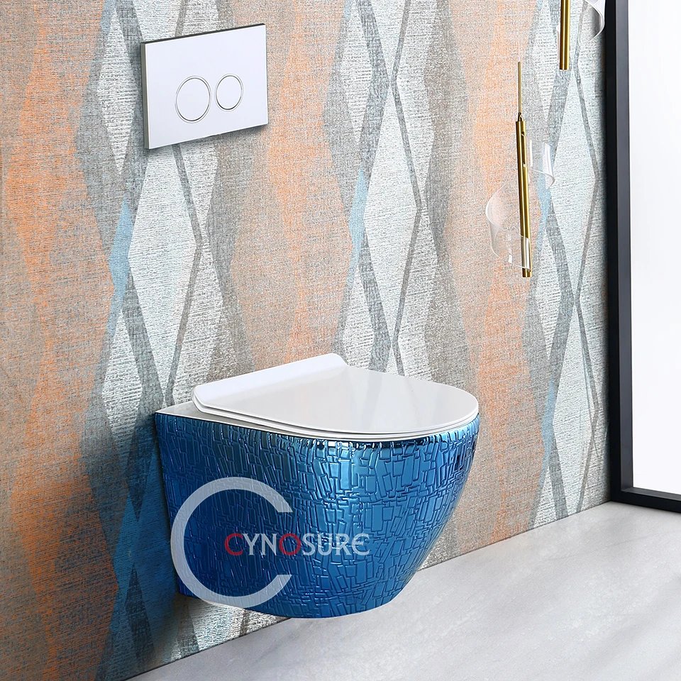 Hot Selling Toilet Bathroom Ceramic Wc New Design Blue Color Wc Toilets Modern Bathroom Toilet