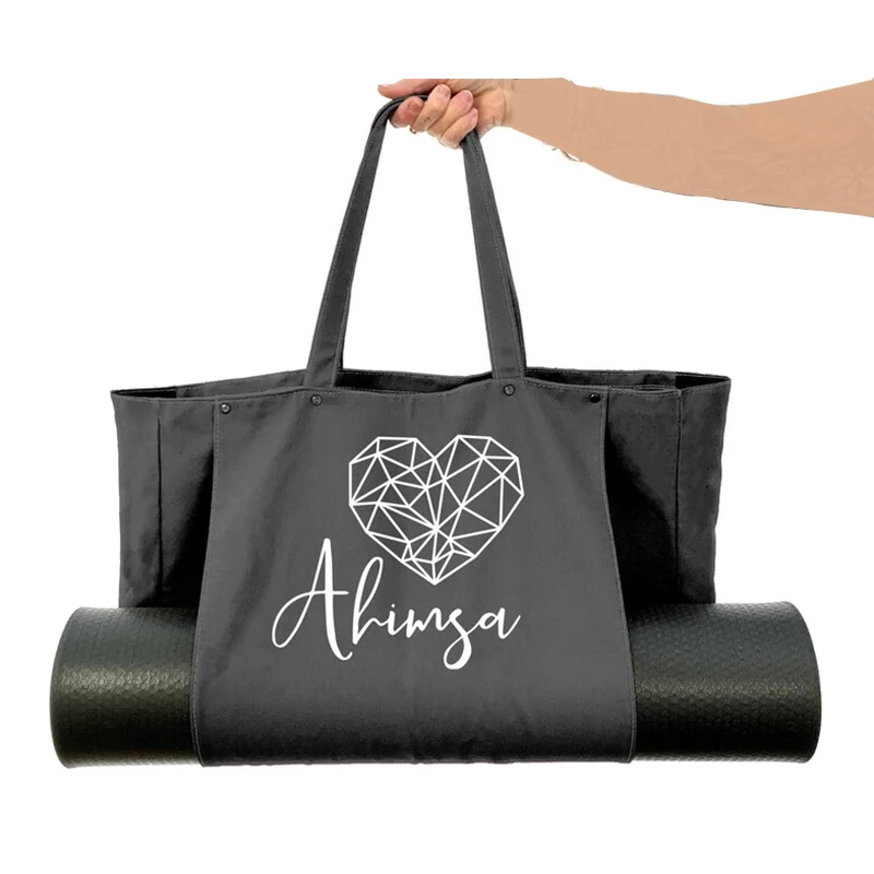 Plain Canvas Bags With Handle Yoga Mat Bag Canvas Gym Bag Big Space Waterproof Fitness Exercise Pack