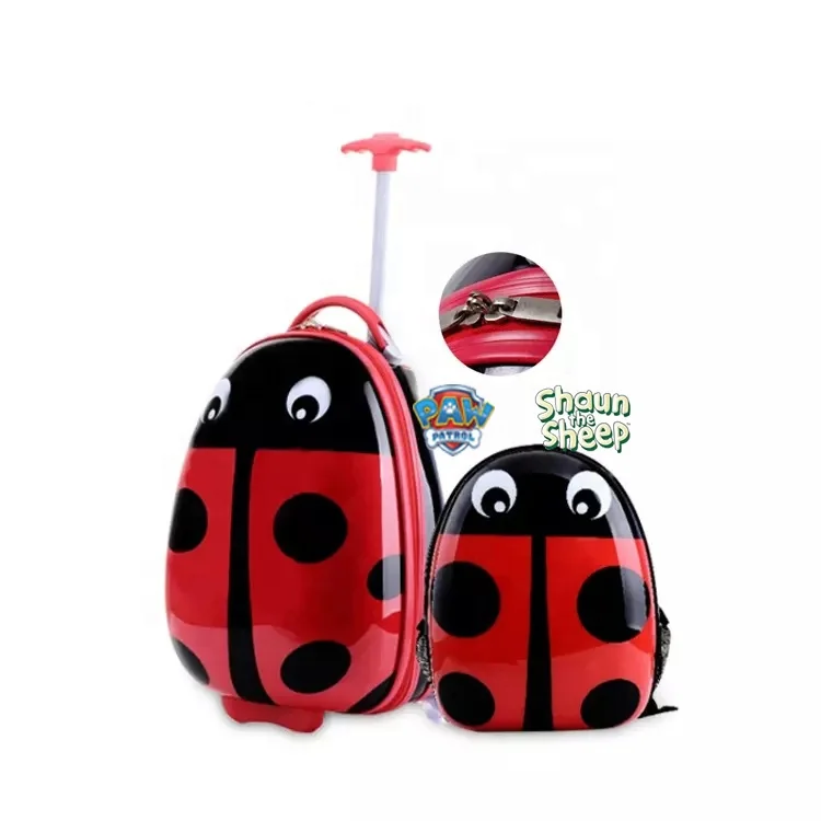 OEM ABS animal printing children suitcase travel bags trolley with spinner wheels
