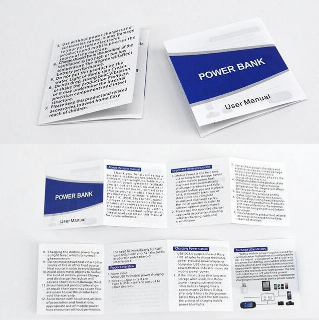 Custom Folding Coated Paper Cardboard Double Sides Printing Mini Instruction Folding Leaflet Die Cut Brochure Manual Booklet