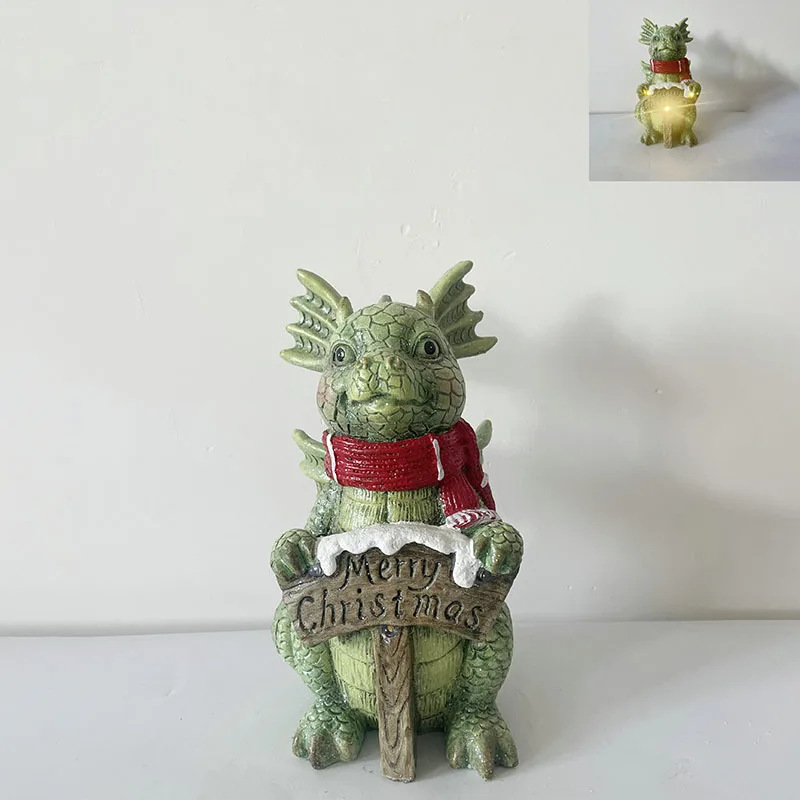 New Christmas Decorative Dinosaur Statue for Home Indoor Ornament