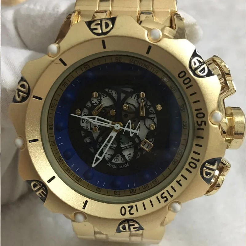 Мужские кварцевые часы Invi 2022 Золотая указка круглый модный спиральный циферблат с одной застежкой большой